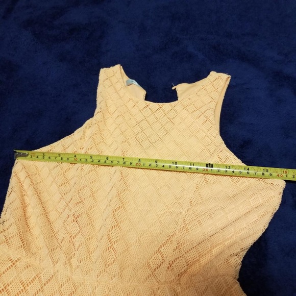 Maurices Peach Sleeveless Skater A-Line Dress Lace Overlay - Picture 6 of 10